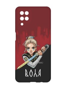 Чохол з червоними боками на Samsung Galaxy A12 :: Українська захисниця (патріотичний принт 171)