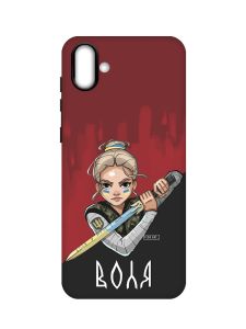 Чохол з чорними боками на Samsung Galaxy A04 :: Українська захисниця (патріотичний принт 171)