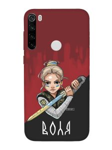 Чохол з чорними боками на Xiaomi Redmi Note 8T :: Українська захисниця (патріотичний принт 171)