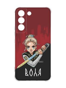 Чохол із потовщеними кутами на Samsung Galaxy S22 :: Українська захисниця (патріотичний принт 171)