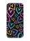 Матовий чорний чохол на Apple iPhone XR :: Різнокольорові сердечка (принт 332)