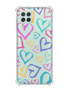 Чохол із потовщеними кутами на Samsung Galaxy A22 5G / A22s 5G :: Різнокольорові сердечка (принт 332)