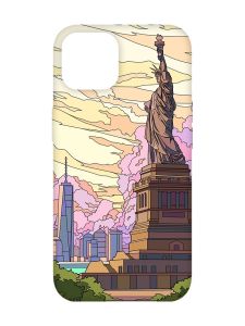 Чохол з бірюзовими боками на Apple iPhone 14 :: Статуя Свободи (принт 331)