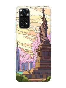Чохол з бірюзовими боками на Xiaomi Redmi Note 11 :: Статуя Свободи (принт 331)