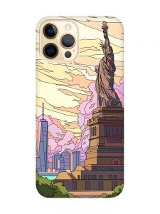 Чохол з червоними боками на Apple iPhone 12 Pro Max :: Статуя Свободи (принт 331)