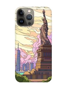 Чохол з червоними боками на Apple iPhone 13 Pro :: Статуя Свободи (принт 331)