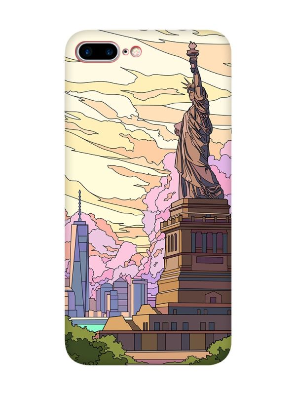 Чохол з червоними боками на iPhone 7 Plus/8 Plus :: Статуя Свободи (принт 331)