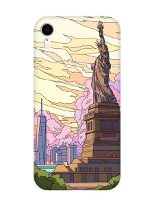 Чохол з червоними боками на Apple iPhone XR :: Статуя Свободи (принт 331)
