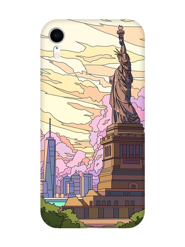 Чохол з червоними боками на Apple iPhone XR :: Статуя Свободи (принт 331)