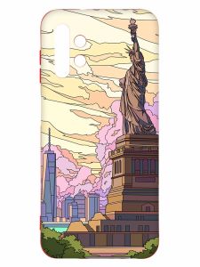 Чохол з червоними боками на Samsung A13 4G :: Статуя Свободи (принт 331)