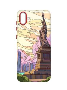 Чохол з червоними боками на Samsung Galaxy A04 :: Статуя Свободи (принт 331)