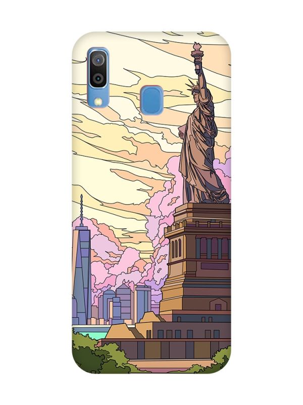 Чохол з червоними боками на Samsung Galaxy A30 (2019) / A20 (2019) :: Статуя Свободи (принт 331)