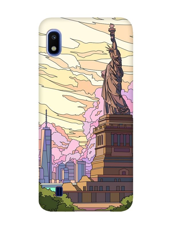 Чохол з червоними боками на Samsung Galaxy A10 (2019) A105 :: Статуя Свободи (принт 331)
