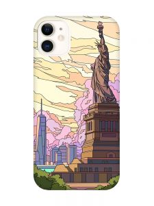 Чохол з рожевими боками на Apple iPhone 11 (6.1) :: Статуя Свободи (принт 331)