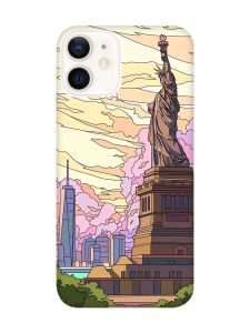 Чохол з рожевими боками на Apple iPhone 12 / 12 Pro (6.1) :: Статуя Свободи (принт 331)