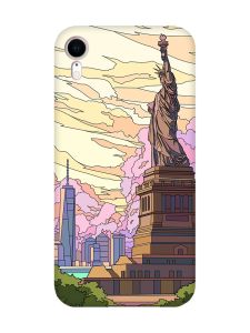Чохол з рожевими боками на Apple iPhone XR :: Статуя Свободи (принт 331)