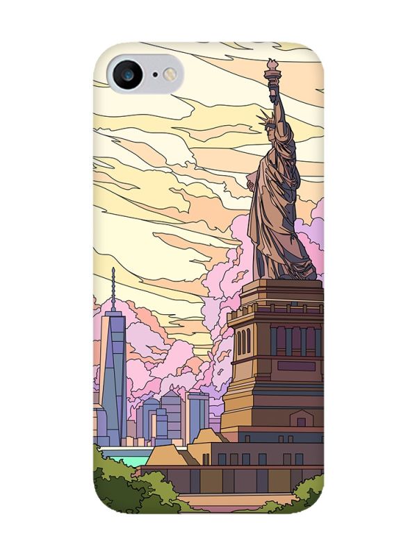 Чохол з рожевими боками на iPhone 7 / 8 :: Статуя Свободи (принт 331)