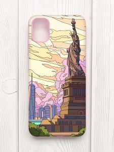 Чохол з рожевими боками на Samsung Galaxy A04E/A042 :: Статуя Свободи (принт 331)