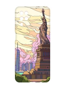 Чохол з рожевими боками на Samsung Galaxy A12 :: Статуя Свободи (принт 331)