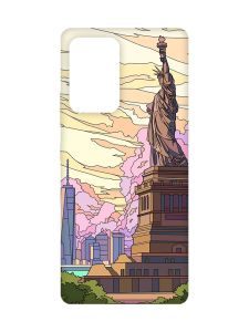 Чохол з рожевими боками на Samsung Galaxy A52 :: Статуя Свободи (принт 331)