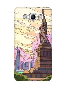 Чохол з рожевими боками на Samsung Galaxy J7(2016) J710 :: Статуя Свободи (принт 331)