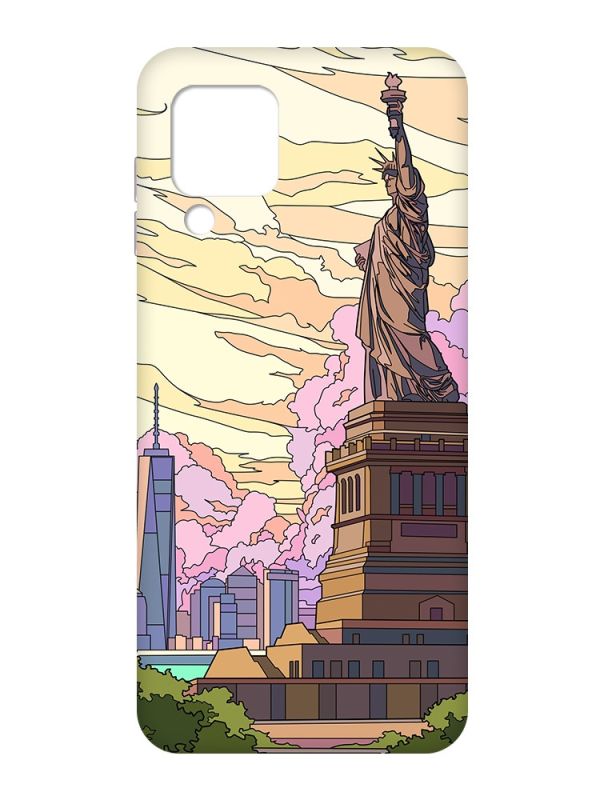 Чохол з рожевими боками на Samsung Galaxy M32/A22/M22 4G :: Статуя Свободи (принт 331)