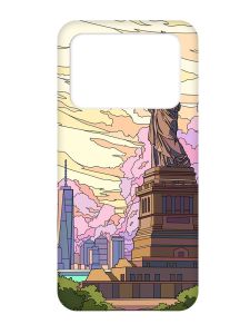 Чохол з рожевими боками на Xiaomi Poco X4 Pro 5G :: Статуя Свободи (принт 331)