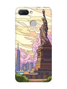 Чохол з рожевими боками на Xiaomi Redmi 6 :: Статуя Свободи (принт 331)