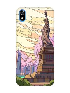 Чохол з рожевими боками на Xiaomi Redmi 7A :: Статуя Свободи (принт 331)