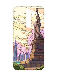 Чохол з рожевими боками на Xiaomi Redmi Note 8 Pro :: Статуя Свободи (принт 331)