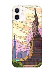 Чохол з чорними боками на Apple iPhone 12 / 12 Pro (6.1) :: Статуя Свободи (принт 331)