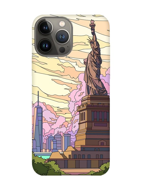 Чохол з чорними боками на Apple iPhone 13 Pro :: Статуя Свободи (принт 331)