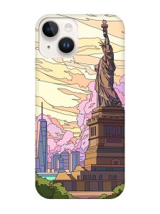 Чохол з чорними боками на Apple iPhone 14 :: Статуя Свободи (принт 331)