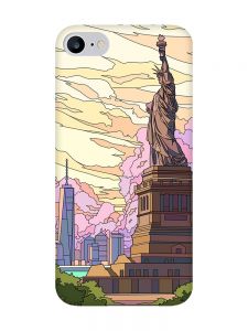Чохол з чорними боками на iPhone 7 / 8 :: Статуя Свободи (принт 331)