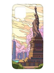 Чохол з чорними боками на Samsung Galaxy A12 :: Статуя Свободи (принт 331)
