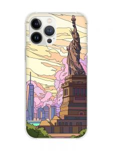 Чохол із потовщеними кутами на iPhone 14 Pro :: Статуя Свободи (принт 331)