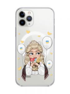 Магнітний чохол на iPhone 11 Pro Max із підтримкою MagSafe :: Українка з солодощами (патріотичний принт 175)