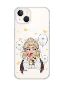 Магнітний чохол на iPhone 14 Plus із підтримкою MagSafe :: Українка з солодощами (патріотичний принт 175)