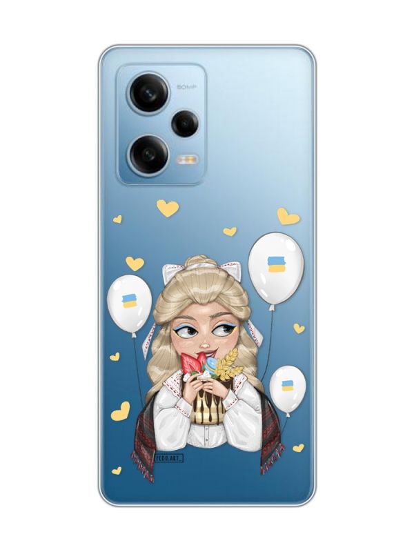 Прозорий чохол на Xiaomi Redmi Note 12 5G :: Українка з солодощами (патріотичний принт 175)