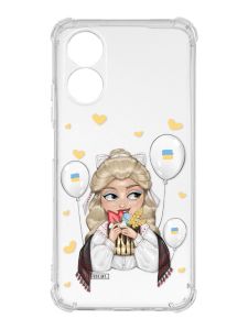 Чохол із потовщеними кутами на Oppo A17 :: Українка з солодощами (патріотичний принт 175)