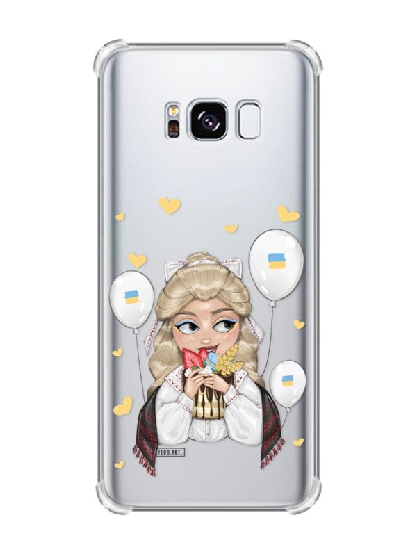 Чохол з потовщеними кутами на Samsung Galaxy S8 :: Українка з солодощами (патріотичний принт 175)