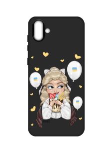 Матовий чорний чохол на Samsung Galaxy A04 :: Українка з солодощами (патріотичний принт 175)