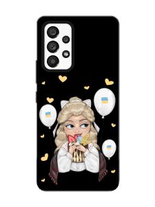 Матовий чорний чохол на Samsung Galaxy A53 4G/5G :: Українка з солодощами (патріотичний принт 175)