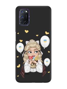 Матовий чорний чохол на Oppo A52/A72/A92 :: Українка з солодощами (патріотичний принт 175)