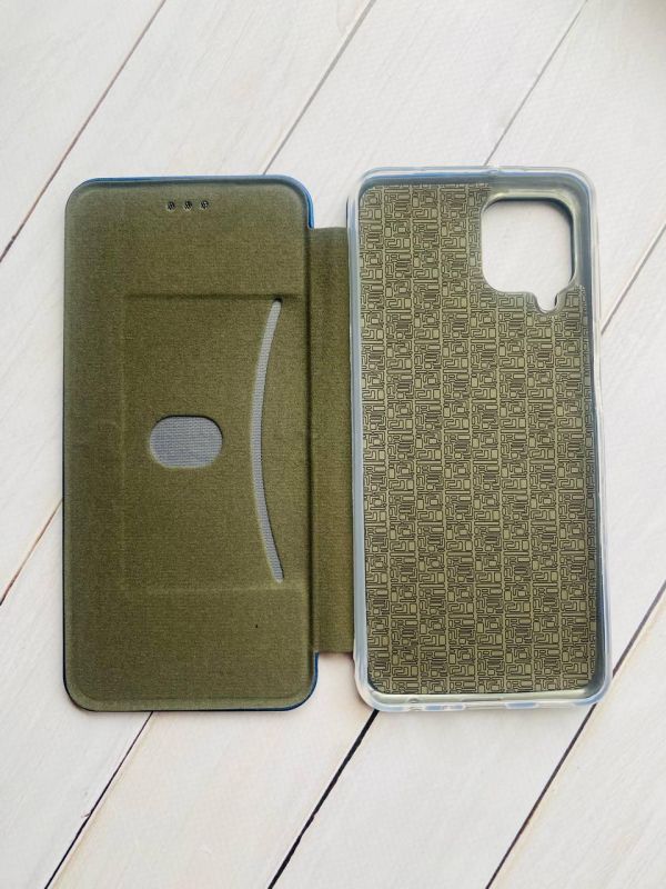 Чохол-книжка з малюнком для Samsung Galaxy M32/ M22/ A22 4G Синій :: Різнокольорові сердечка (принт 335)