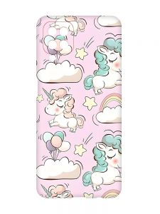 Чохол з червоними боками на Samsung Galaxy A12 :: Єдинороги (принт 106)