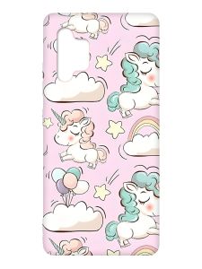 Чохол з червоними боками на Samsung Galaxy A32 :: Єдинороги (принт 106)