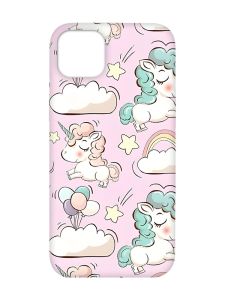 Чохол з рожевими боками на Apple iPhone 14 Plus :: Єдинороги (принт 106)