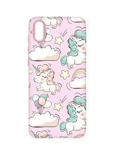 Чохол з рожевими боками на Samsung Galaxy A04 :: Єдинороги (принт 106)