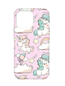 Чохол з бірюзовими боками на Apple iPhone 13 Pro :: Єдинороги (принт 106)